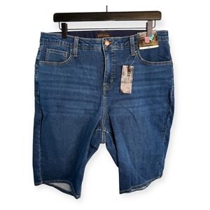 Bold Elements Curvy Bermuda Blue Jean Shorts Size 18 New With Tags